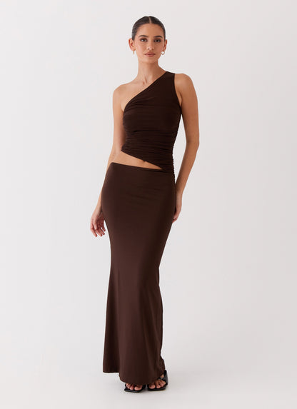 Celina | Maxi Festkjole Lys Gul One-Shoulder Cut-Out til Kvinder