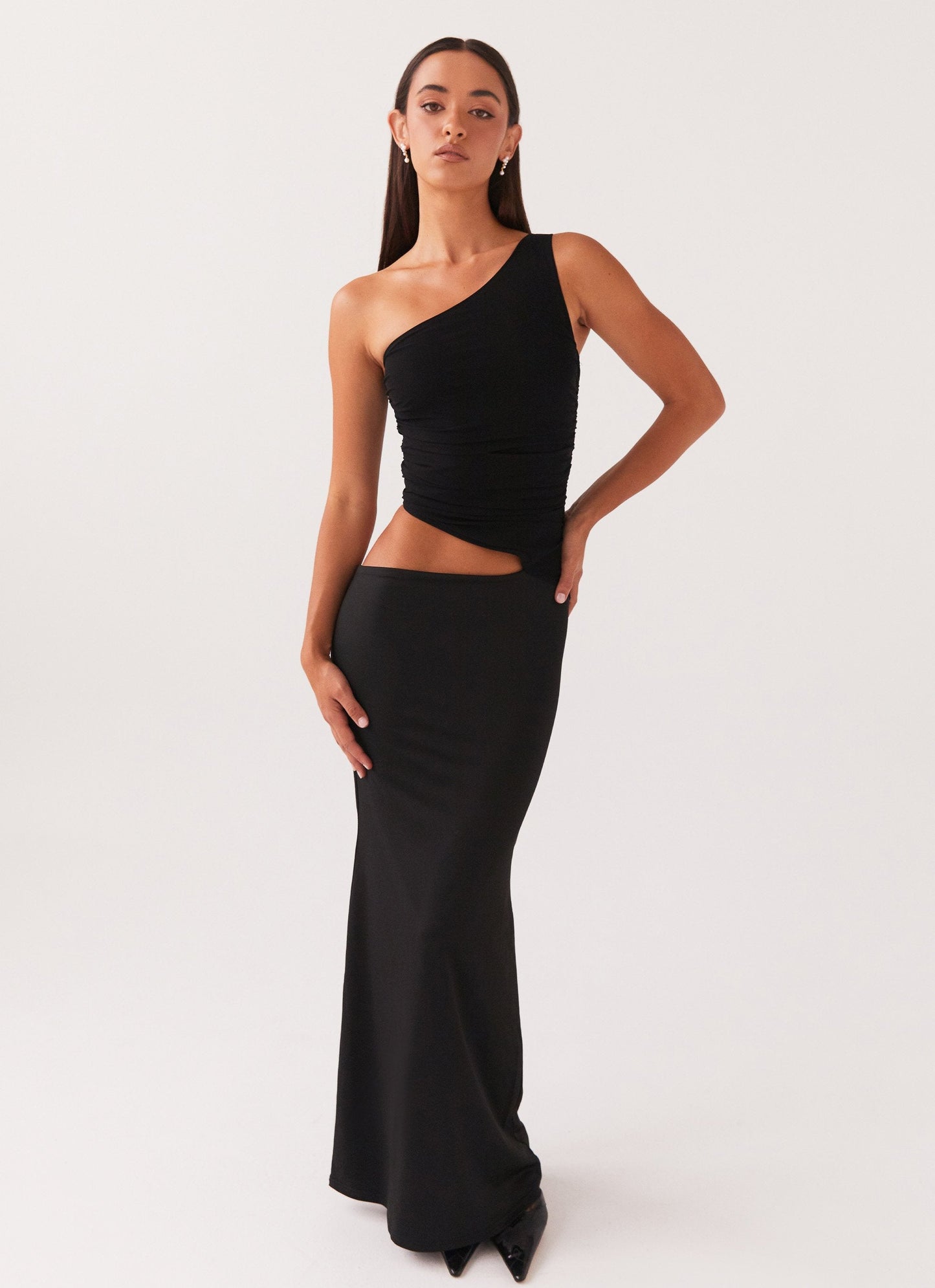 Celina | Maxi Festkjole Lys Gul One-Shoulder Cut-Out til Kvinder