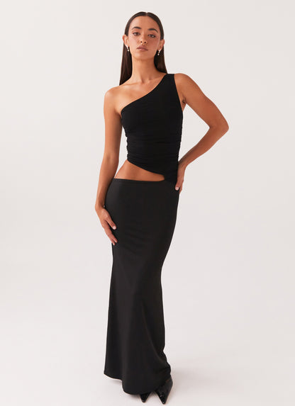 Celina | Maxi Festkjole Lys Gul One-Shoulder Cut-Out til Kvinder