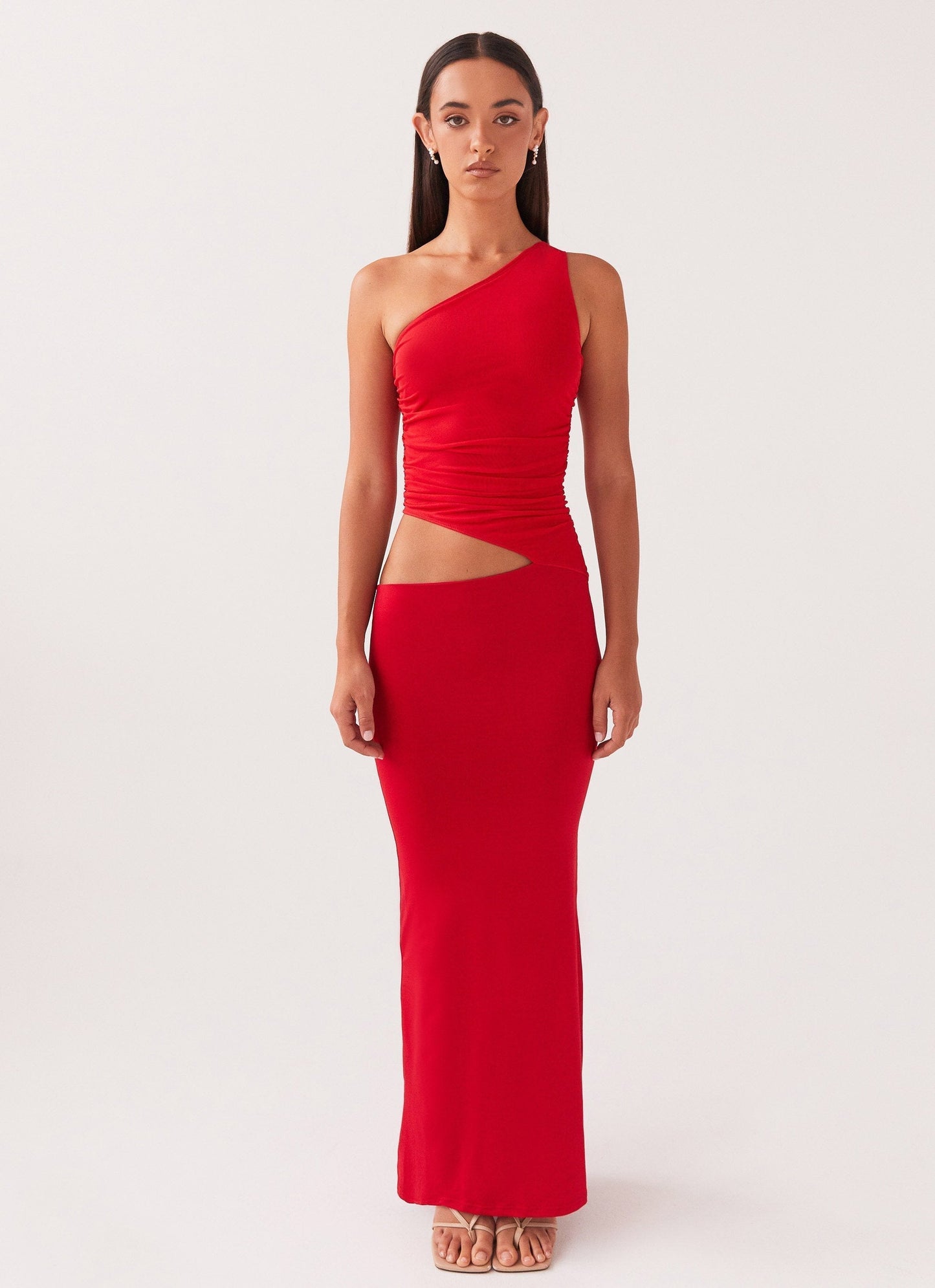 Celina | Maxi Festkjole Lys Gul One-Shoulder Cut-Out til Kvinder
