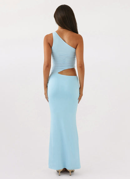 Celina | Maxi Festkjole Lys Gul One-Shoulder Cut-Out til Kvinder