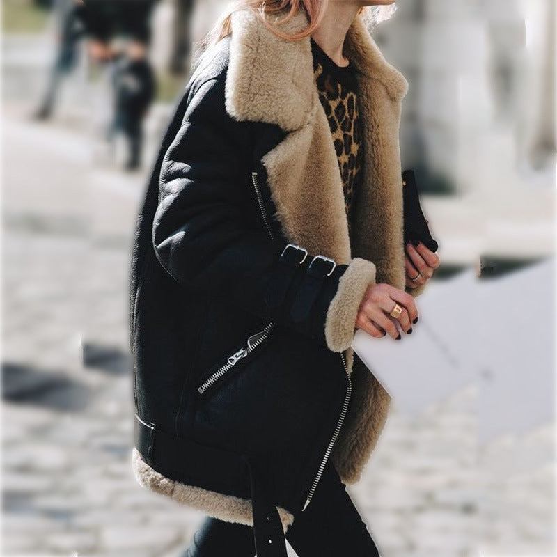 Aurelie | Aviator Jakke Rust Ruskind Shearling Oversized til Kvinder