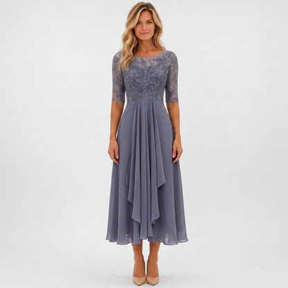 Camille Dupont midi-aftenkjole gra - model