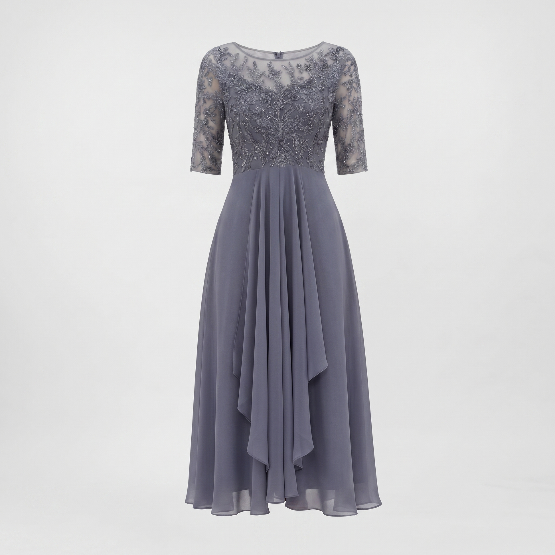 Camille Dupont midi-aftenkjole gra - product