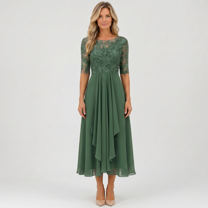 Camille Dupont midi-aftenkjole gron - model