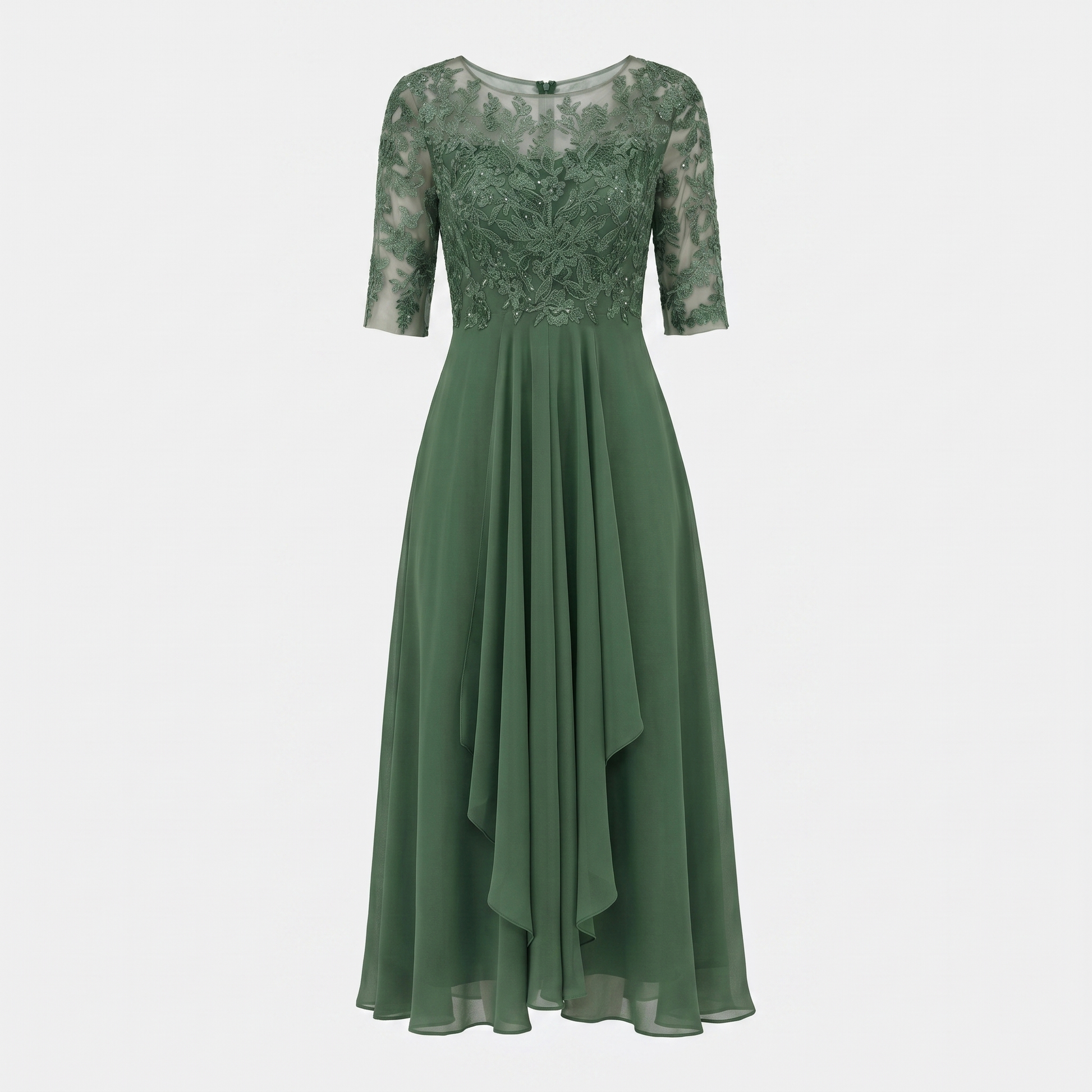 Camille Dupont midi-aftenkjole gron - product