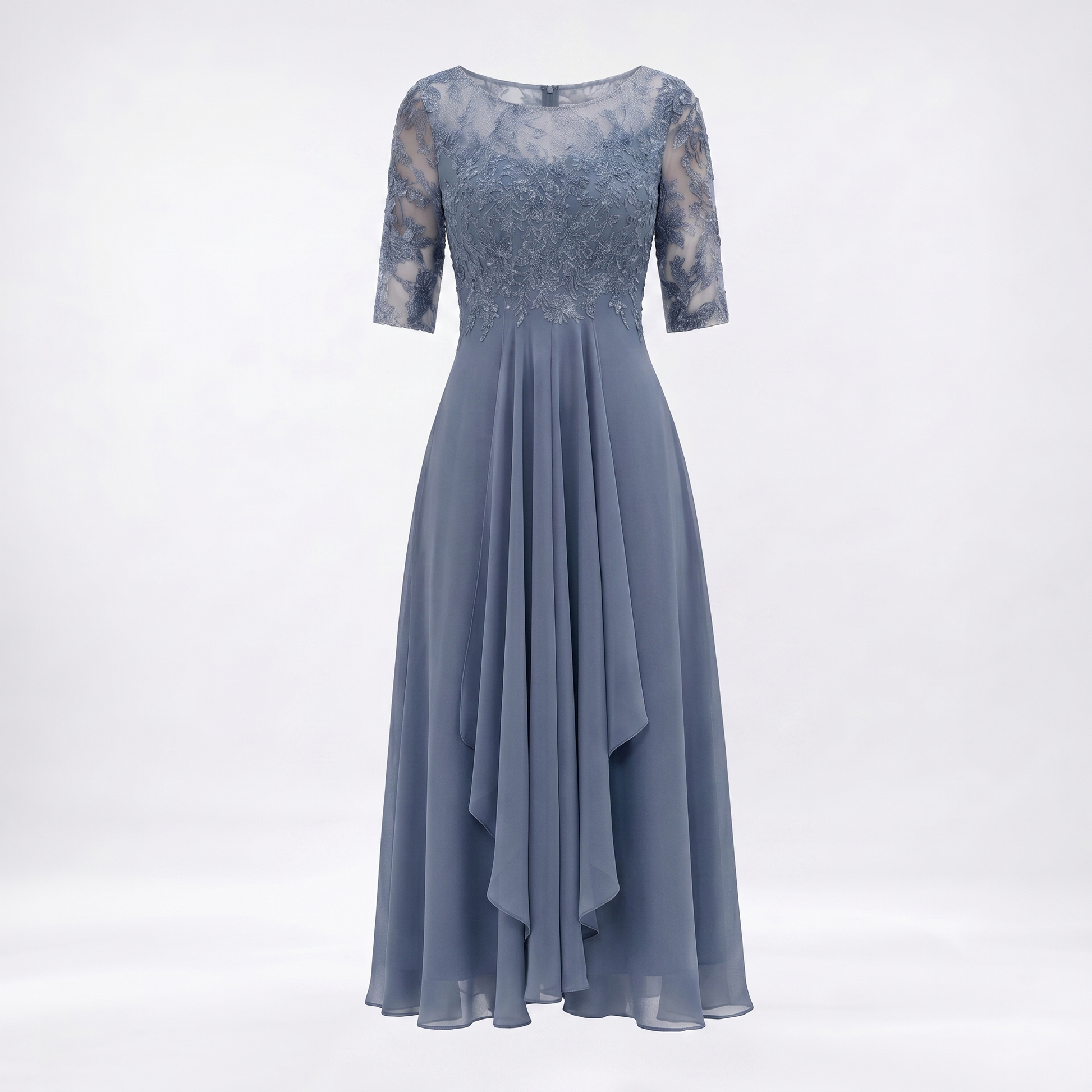 Camille Dupont midi-aftenkjole bla - product